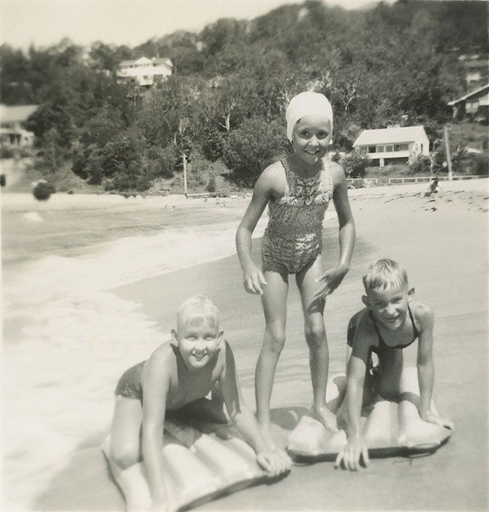 With my brother Paul (left) and my sister Diana at Palm Beach c. 1950