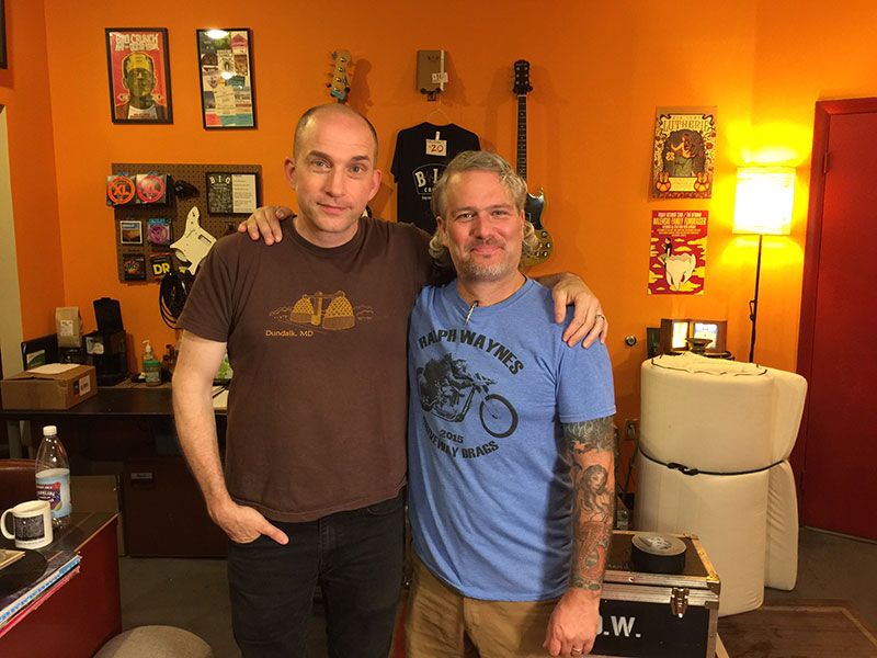 J Robbins of Jawbox and Burning Airlines (L) and Records Collecting Dust II Creator/Director Jason Blackmore (R). Photo by Eric Howarth