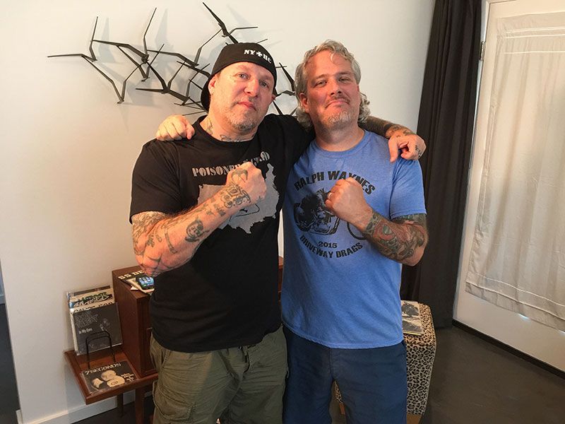 ￼ Roger Miret of Agnostic Front (L) and Jason Blackmore Creator/Director of Records Collecting Dust II (R). Photo by Eric Howarth